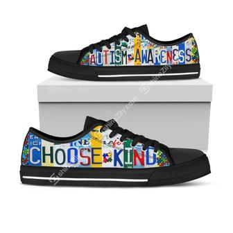 Autism Awareness Choose Kind Low Top Shoes Black - Monsterry AU