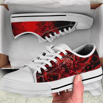 Black Rose Dragon Passion Low Top Shoes - Monsterry CA