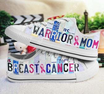 Breast Cancer Warrior Mom Low Top Shoes - Monsterry UK