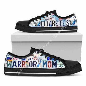 Diabetes Warrior Mom Low Top Shoes - Monsterry