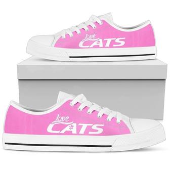 Love Cats Pink Women'S Low Top Shoe - Monsterry AU