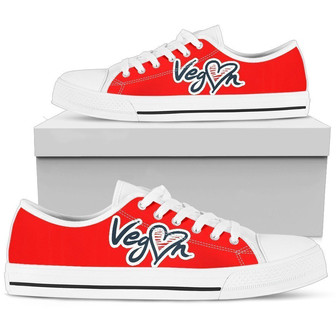Vegan Heart Colored Women'S Low Top Shoe - Monsterry