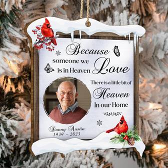 Personalized Photo In Loving Memory Memorial Christmas Wooden Ornament | Mazezy