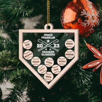Personalized Baseball Christmas Ornaments, Wood Ornament | Mazezy