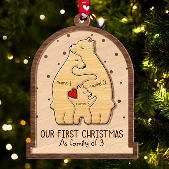 Personalized Bear Christmas Ornaments, Wood Ornament Gift for Parents | Mazezy