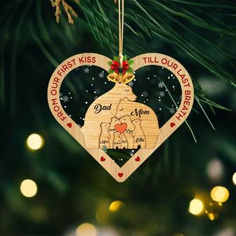 Personalized Bear Christmas Ornaments, Wood Ornament | Mazezy