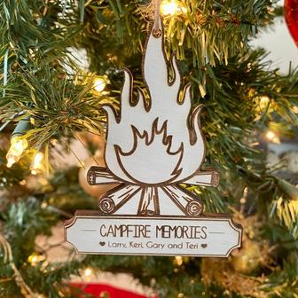 Personalized Camping Christmas Ornaments, Wood Ornament For Campers | Mazezy