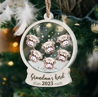 Personalized Cow Christmas Ornaments, Wood Ornament | Mazezy
