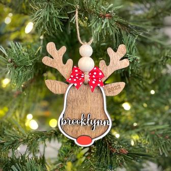 Personalized Reindeer Christmas Ornaments, Wood Ornament | Mazezy