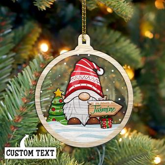 Personalized Gnome Christmas Ornaments, Wood Ornament | Mazezy