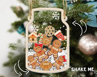 Personalized Grandma Christmas Ornaments, Wood Ornament Shaker Family Gift | Mazezy
