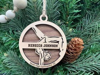 Personalized Gymnastics Christmas Ornaments, Sports Name Wood Ornament | Mazezy CA