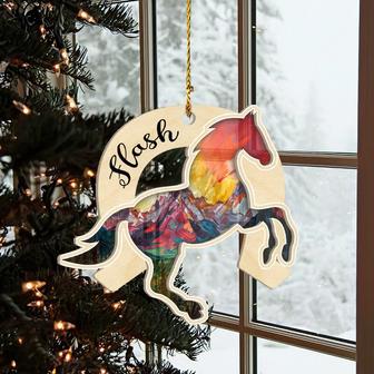 Personalized Horse Christmas Ornaments, Suncatcher Wood Ornament | Mazezy