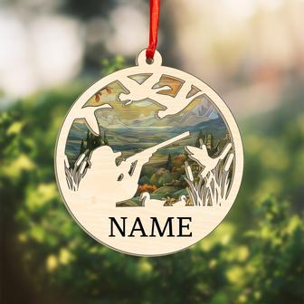 Personalized Hunting Christmas Ornaments, Suncatcher Wood Ornament Gift | Mazezy