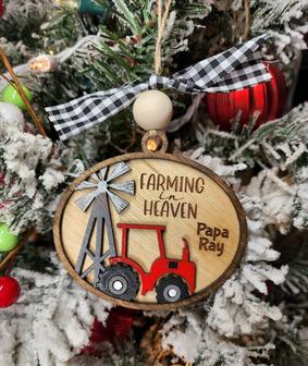 Personalized Tractor Christmas Ornaments, Wood Ornament | Mazezy