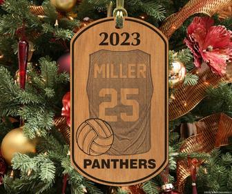 Personalized Volleyball Christmas Ornaments, Wood Ornament | Mazezy