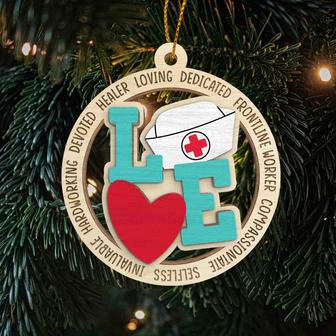 Personalized Nurse Christmas Ornaments, Wood Ornament Nurse Gift | Mazezy