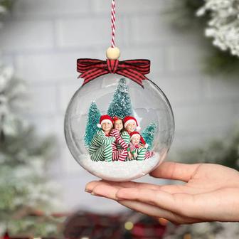 Custom Family Photo Snow 3D Ball Christmas Ornament Xmas Decor | Mazezy DE