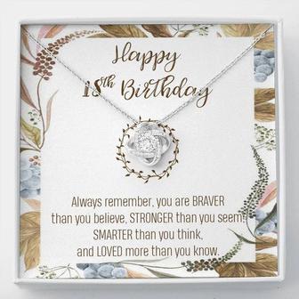 18Th Birthday Necklace,Women September Birthday Necklace,Personalized Birthday Love Knot Necklace, 18Year Old Gifts, Custom Birthday Necklace - Thegiftio UK