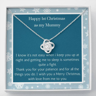 1St Christmas As Mummy Keep You Up At Night - Love Knot Necklace - Thegiftio UK