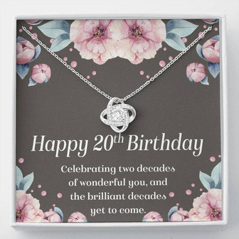 20Th Birthday Gifts For Women Necklace, Necklace For Her, 2 Decade Jewelry 20 Years Old, Best Friend Gift, Love Knot Necklace - Thegiftio UK