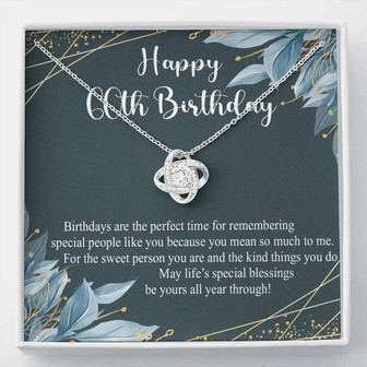 60Th Birthday Gift Necklace, 60Th Birthday Gifts For Women, Jewelry Gift For Her 60 Years Old, Love Knot Necklace Xx146lk43 - Thegiftio UK