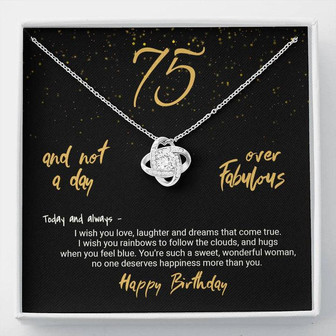 75Th Birthday Gift For Women, 75Th Birthday Jewelry Love Knot Necklace - Thegiftio UK