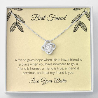 A Friend Gives Hope When Life Is Low Love Knot Necklace - Thegiftio