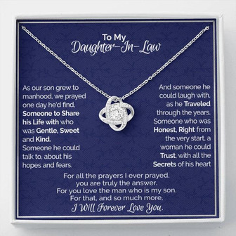 "A Gift For Daughter In Law" Love Knot Necklace - You Are Truly The Answer - Thegiftio UK