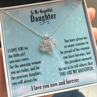 "A Gift For Daughter" Love Knot Necklace - Precious Daughter - Thegiftio UK