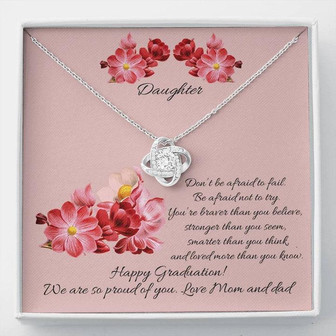 "A Graduation Gift - Love Knot Necklace" -"Don't Be Afraid To Fail" - Thegiftio