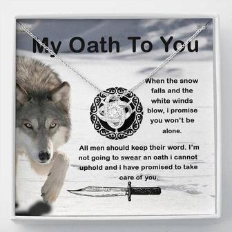 A Winter Oath To You Wolf Love Knot Necklace Gift For Her - Thegiftio UK