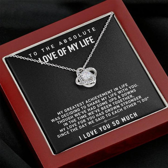 Absolute Love Of My Life, My Wife - Love Knot Necklace - Anniversary Gift For Wife, Birthday Gift For Wife, Gift For Wife, Necklace For Wife - Thegiftio UK