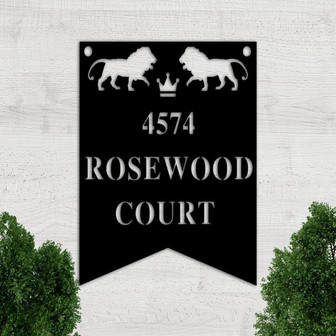 Address Sign, Metal Address Sign, Luxury Address Sign, Metal House Numbers, Lion Address Sign, House Numbers, Personalized Address Sign,Lion - Thegiftio UK