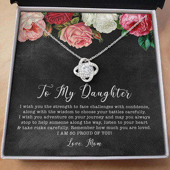 To My Daughter - I Am So Proud Of You Love Knot Necklace - Thegiftio UK