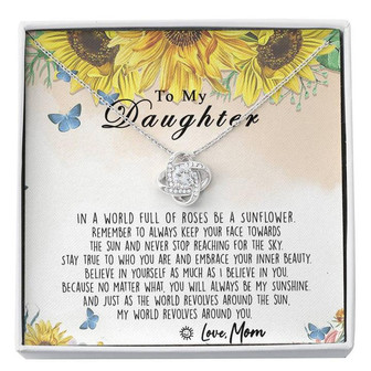 To My Daughter Love Knot Necklace - Thegiftio UK
