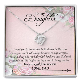 To My Daughter Love Knot Necklace - Thegiftio UK