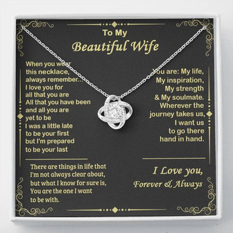 - To My Beautiful Wife Love Knot Necklace - Thegiftio UK