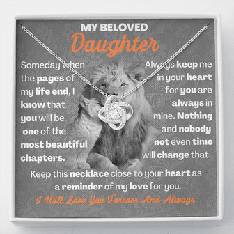 My Beloved Daughter Love Knot Necklace - Thegiftio UK