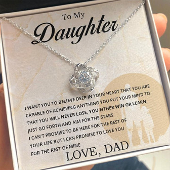 To My Daughter - You Can Never Lose - Love Knot Necklace - Thegiftio UK
