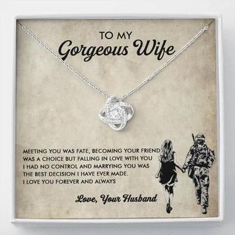 To My Gorgeous Wife - Love You Forever And Always - Love Knot Necklace - Thegiftio UK