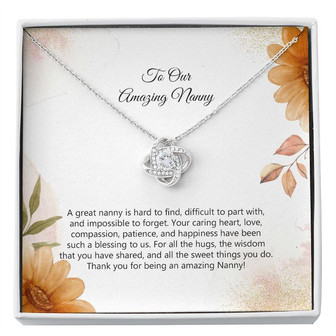 Amazing Nanny, Special Message Card For Nanny, Custom Love Knot Necklace Gift, Nanny Necklace Gift, Appreciation Necklace, Ss130 - Thegiftio