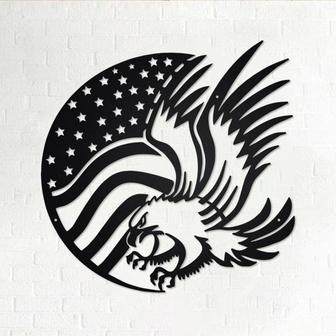 American Eagle Flag Metal Wall Art, US Flag Eagle Sign Decoration For Room, US Flag Eagle Metal Home Decor, American Eagle Flag - Thegiftio UK