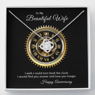 Anniversary Gift For Wife Turn Back The Clock Love Knot Necklace - Thegiftio UK