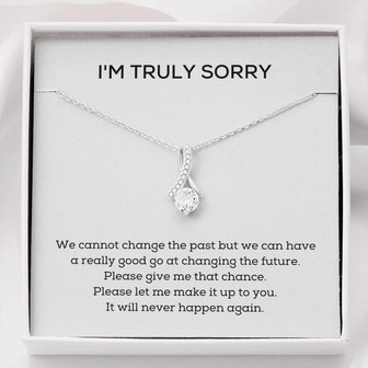 Apology Necklace For Her, Forgiveness Gift For Girlfriend, I'm Sorry Necklace Gift For Wife, Love Knot Necklace, Apology Gift For Her, Sorry - Thegiftio UK