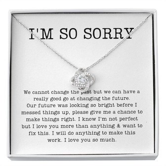 Apology Necklace For Her, Forgiveness Gift For Girlfriend, I'm Sorry Necklace Gift For Wife, Love Knot Necklace, Apology Gift For Her - Thegiftio UK