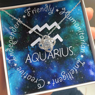 Aquarius Love Knot Necklace - Thegiftio UK