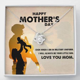 Army Mom Gift - Always Be Your Little Son - The Love Knot Necklace - Thegiftio UK