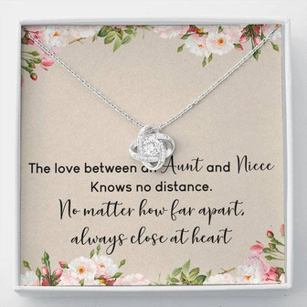 Aunt And Niece Love Knot Necklace Message Card - Thegiftio UK