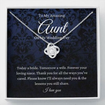 Aunt Necklace, Aunt Of The Bride Necklace Gift From Niece, Bride To Auntie Wedding Day Gift - Thegiftio UK